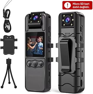 H82 1080P WiFi Vücut Kamerası Full HD Ses ve Video Kayıt Cihazı 180° Döner Lens Gece Görüş 1.3 İnç Ekran — %30 İndirim | Amazon TR Fırsatı