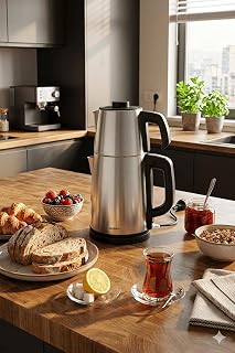 Sunny SN5CKM36 Teapot Paslanmaz Çelik Çay Makinesi 2000W 1.7 L Isıtıcı Sıcak Tutma Fonksiyonlu Inox