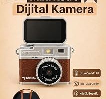 Torima Mini Dijital Kamera 2K Flip Ekranlı Selfie Video Vlog Kamerası CMR49 kahverengi — %27 İndirim | Amazon TR Fırsatı