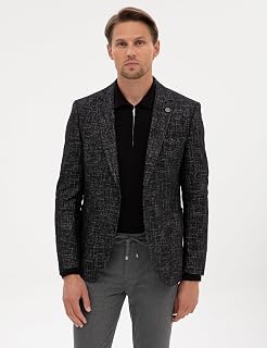 Siyah Ex. Slim Fit Yün Karışımlı Ceket 50311204 VR046