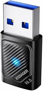 ESSAGER Bluetooth 6.0 USB Adaptör Dongle Alıcı Verici PC Laptop Windows 11 Uyumlu 20 Metre