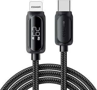 Essager 2 Metre 29W PD 3A Type-C to Lightning Hızlı Şarj ve Data Kablosu Dijital Güç Göstergeli 480Mbps