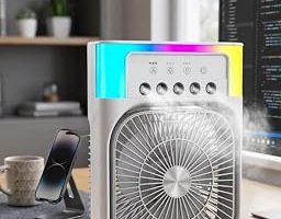 Su Püskürtmeli Mini Klima Fan USB Şarjlı Masaüstü Soğutucu RGB Işıklı — %40 İndirim | Amazon TR Fırsatı