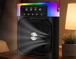 USB Şarjlı Masaüstü Sprey Fan Taşınabilir Serinletici RGB Işıklı Mini Klima — %40 İndirim | Amazon TR Fırsatı