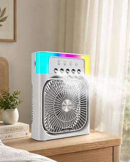 Su Buharlı Mini Klima Fan RGB Işıklı Taşınabilir Serinletici