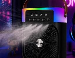 Taşınabilir Mini Klima Nemlendirici Fan RGB Led Aydınlatmalı USB Fan — %40 İndirim | Amazon TR Fırsatı