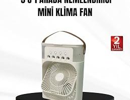 3’ü 1 Arada Mini Klima Fan USB Şarjlı 7 Renk Gece Lambalı ve Nemlendirici — %40 İndirim | Amazon TR Fırsatı