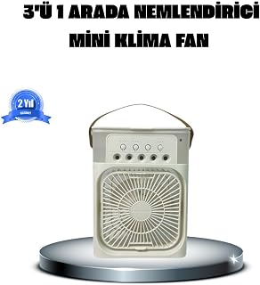 Taşınabilir Mini Klima Fan 3’ü 1 Arada Soğutucu Nemlendirici ve Gece Lambası