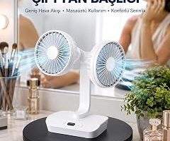 Ayarlanabilir Hızlı Çift Başlıklı Masaüstü Fan – Gece Lambalı Serinletici — %52 İndirim | Amazon TR Fırsatı