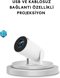 Full HD 4K Uyumlu Projeksiyon Cihazı 130 İnç Geniş Ekran Destekli