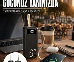 Powerbank 60.000 Mah Taşınabilir Şarj Hızlı El Fenerli Dijital Göstergeli Yeni Nesil — %23 İndirim | Amazon TR Fırsatı