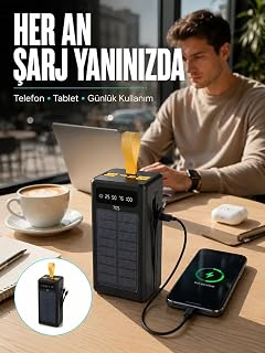 Kamp ve Outdoor Kullanıma Uygun Güneş Panelli Powerbank Yeni Nesil