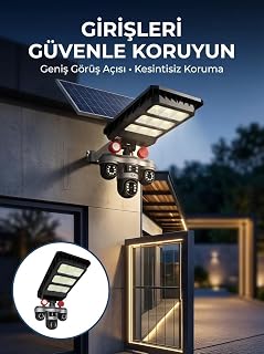 Akıllı Solar Güvenlik Kamerası 3 Lens Hareket Takip Özellikli Dış Ortam Kamera
