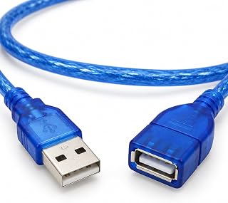 Orret Home USB Uzatma Kablosu 150 CM 1.5 Metre USB 2.0 Erkek Dişi USB-A Uzatıcı Kablo 480 Mbps Veri Aktarım Uyumlu Örgülü Dayanıklı Esnek Bilgisayar Mouse Klavye Yazıcı Kamera İçin Mavi