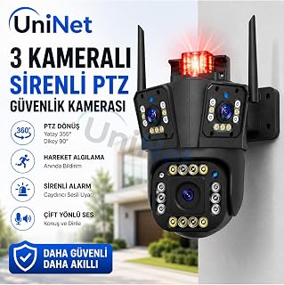 YS 17 RO 5MP Üç Kameralı WiFi PTZ Güvenlik Kamerası Dış Mekan