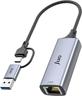 Juo USB-A ve Type-C Multiport 2500Mbps 2.5G Gigabit Ethernet Dönüştürücü Adaptör
