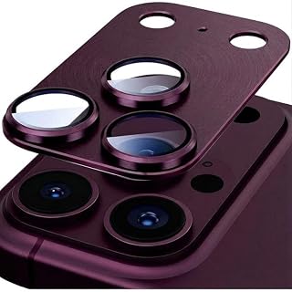 Görüntü Kalitesi Bozmayan Kamera Lens Koruyucu Safir (Sapphire) (Dark Cherry, iPhone 18 Pro Max)