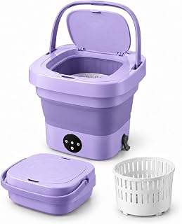 Coverzone Taşınabilir Katlanabilir Mini Çamaşır Makinesi Sıkma Sepetli B68