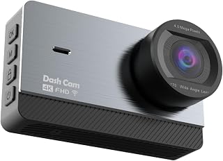 4K FHD Araç Kamerası, 170° Ön ve 120° İç Kamera, Gece Görüşlü Dash Cam, 4 Kızılötesi LED, F2.0 Diyafram, G-Sensör,