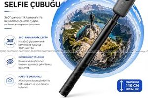 Outfire Insta360 ile Uyumlu 360° Panoramik Görünmez Selfie Çubuğu, 1.1 Metre, Siyah — %30 İndirim | Amazon TR Fırsatı
