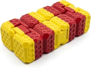 Taraftar Serisi Sonsuzluk Stres Küpü (Sarı Kırmızı) - Fidget Cube Odaklanma, Dikkat ve Masaüstü Oyalanma Oyuncağı, Sonsuz Küp