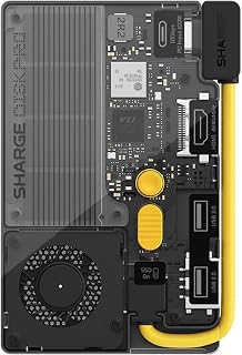 Disk Pro 1TB Dahili NVMe SSD’li Aktif Soğutmalı 5’i 1 Arada USB-C Çok Portlu Hub, 10Gbps Taşınabilir SSD, HDMI 2.1 ve USB-A Destekli (Sarı)