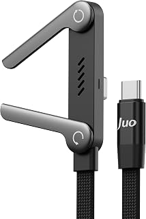Juo 100W Type-C to Type-C Hızlı Şarj Kablosu Katlanabilir Standlı E-Mark Çipli Örgülü 1.2 Metre Kablo