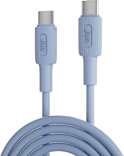 Juo 60W USB Type-C to Type-C Silikon Hızlı Şarj ve Data Kablosu Mavi 2 Metre