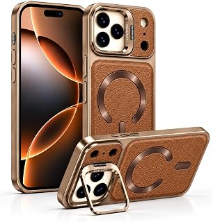 Coverzone iPhone 16 Pro Max ile Uyumlu MagBracket Standlı Kılıf Kahverengi