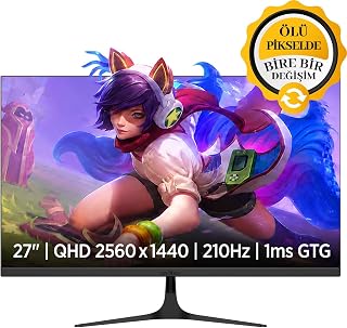 James Donkey Velor Q60 27'' 210Hz 1Ms GTG Fast IPS QHD 2K 10 Bit Gaming Monitör (Ölü Pikselde Anında Değişim)