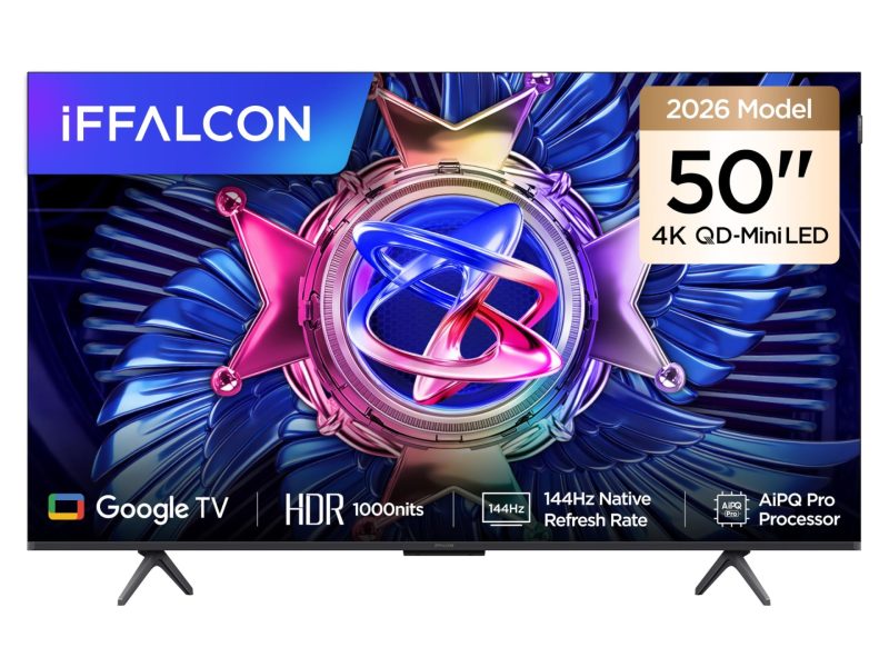 🚨 iFFALCON 50U95A 50 İnç Smart TV 4K QD-Mini LED Yüksek Parlaklık HDR 10+ Gaming Google TV, 144Hz Doğal Yenileme Hızı, ONKYO 2.1 Hi-Fi, Dolby Vision Atmos, MEMC, AI Modu, Game Master (2026 Modeli)