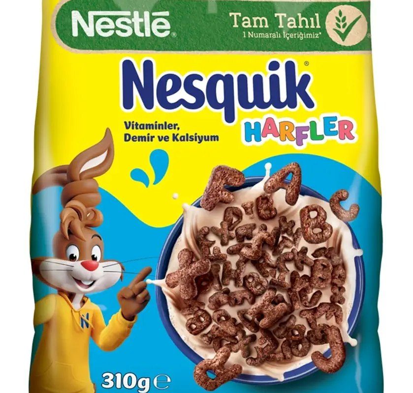 Nesquik Nestlé Harfler Kakaolu Buğday ve Mısır Gevreği 310 g