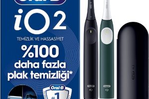 🛒 Oral-B iO2 Şarjlı/Elektrikli Diş Fırçası, 2’li Set, Siyah & Orman Yeşili, 2 Fırça Başlığı, Tek Şarjda 4 Haftaya Varan Kullanım, Seyahat Kabı — %25 İndirim