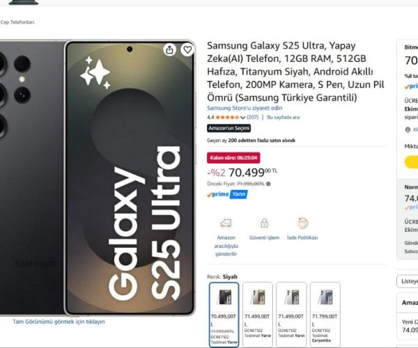 Samsung Galaxy S25 Ultra, Yapay Zeka(AI) Telefon, 12GB RAM, 512GB Hafıza, Titanyum Siyah, Android Akıllı Telefon, 200MP Kamera, S Pen, Uzun Pil Ömrü (Samsung Türkiye Garantili)