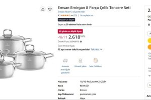 Emsan Emirgan 8 Parça Çelik Tencere Seti