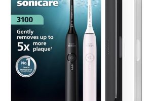 Philips Sonicare 3100 Sonic Şarjlı Diş Fırçası 2’li Paket, Siyah ve Toz Pembe, 5 Kat Plak Temizliği, Basınç Sensörü, 14 Gün Şarj Ömrü, 3 Hız Ayarı,2 Şarj Standı, 2 Seyahat Kabı – HX4072/42