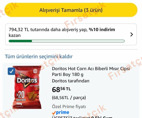 Doritos Hot Corn Acı Biberli 180 gr Parti Boy