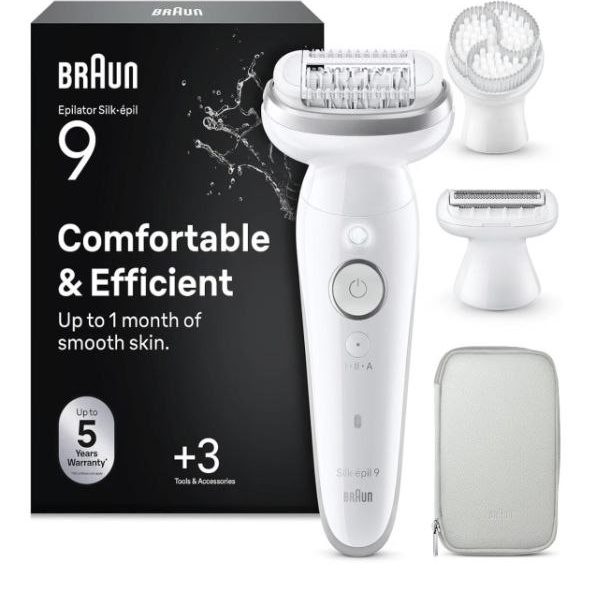 Prime Üyeleri için fırsat: Braun Silk·épil 9 Epilatör, Islak ve Kuru, Kalıcı Pürüzsüz Cilt, 9-061