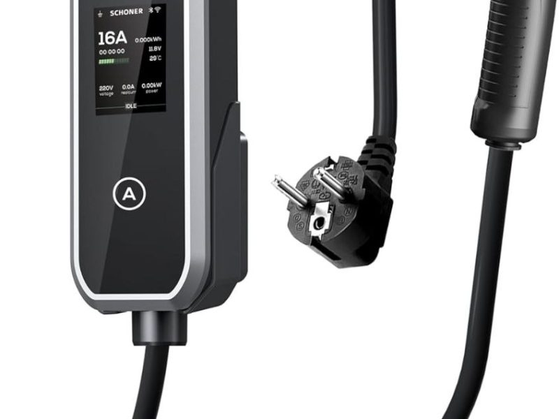 SCHONER® 3.5kw Taşınabilir Elektrikli Araç Şarj Istasyonu -Tak ve Şarj Et- Wi-Fi/Bluetooth Smart 5 Metre Tip2 Kablolu