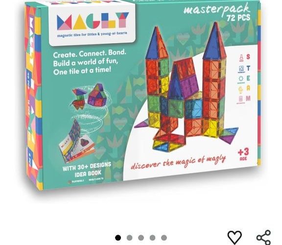Magly manyetik yapı blokları 73 parça manyetik karo oyun seti