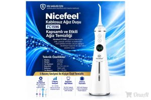 Npo Nicefeel Fc1596 Taşınabilir,Şarjlı,Masajlı,Diş Teli/Protez Bakım Profesyonel Ağız Duşu (Beyaz)