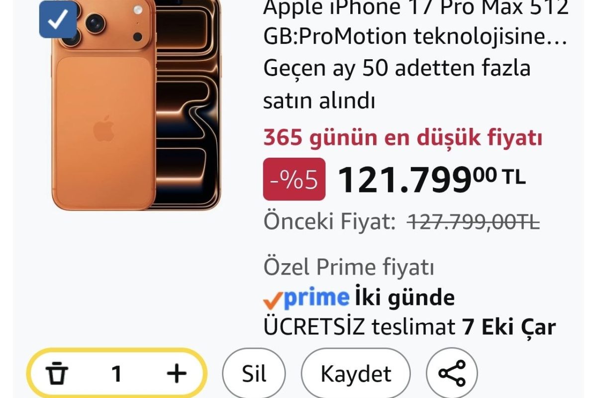 Apple iPhone 17 Pro Max 512 GB:ProMotion teknolojisine sahip 6.9 inç ekran, A19 Pro Çip, Bir iPhone’da Şimdiye Kadarki En İyi Pil Ömrü, Pro Fusion Kamera Sistemi, Center Stage Ön Kamera;Kozmik Turuncu