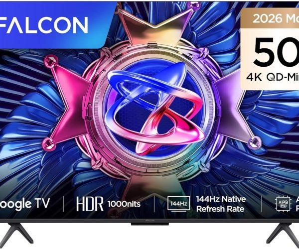 iFFALCON 50U95A 50 İnç Smart TV 4K QD-Mini LED Yüksek Parlaklık HDR 10+ Gaming Google TV, 144Hz Doğal Yenileme Hızı, ONKYO 2.1 Hi-Fi, Dolby Vision Atmos, MEMC, AI Modu, Game Master (2026 Modeli) [Enerji Sınıfı E]