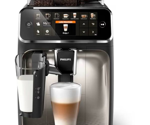 Philips 5400 Serisi Tam Otomatik Kahve Makinesi – LatteGo Süt Köpürtücü, 12 İçecek, Sezgisel Ekran, 4 Kullanıcı Profili, Krom (EP5447/90)