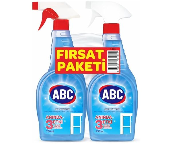 🛍️ ABC DETERJAN Cam Temizleyici Promosyonlu Paket (1+1) 750 Ml — %40 İndirim