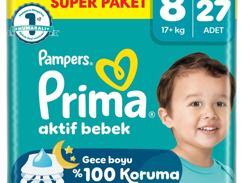 🚨 Prima Bebek Bezi Aktif Bebek Süper Paket 8 Beden 27 Adet — %50 İndirim