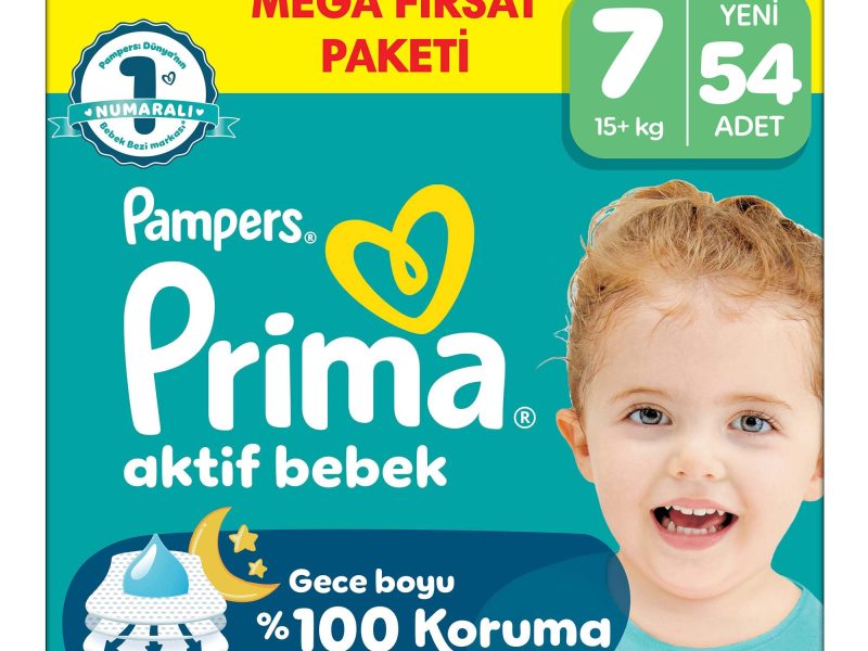 🚨 Prima Bebek Bezi Aktif Bebek Mega Fırsat Paketi 7 Beden 54 Adet — %50 İndirim