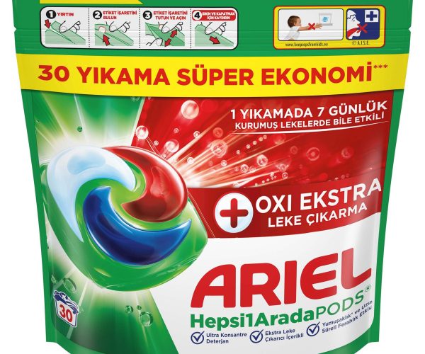 🚨 Ariel Hepsi1Arada PODS Oxi Extra Leke Çıkarma Kapsül Çamaşır Deterjanı Beyazlar ve Renkliler 30 Yıkama — %50 İndirim