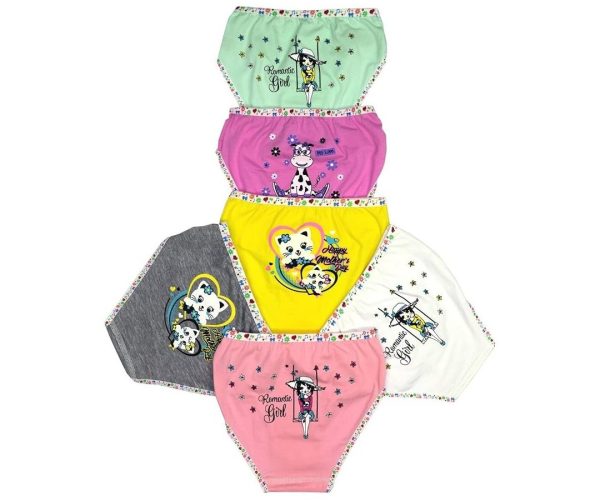 🛍️ Tutku 6 Adet Arkası Baskılı Likralı Kız Çocuk Külot Çok Renkli 9 10 Yaş