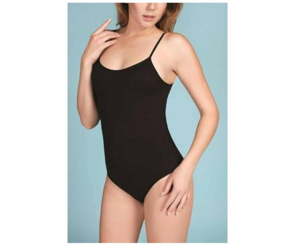 🛍️ Seher 4 Adet Siyah Renk İp Askılı Çıtçıtlı Badi Siyah M